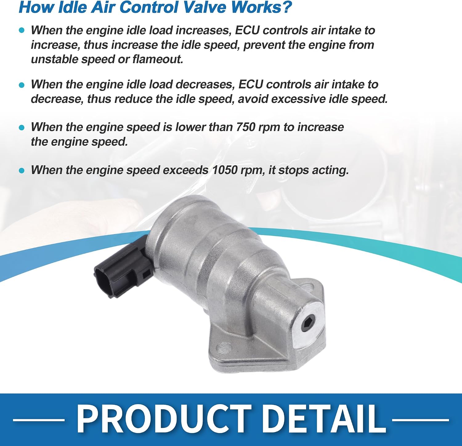 Car Idle Air Control Valve for Ford F-150 1999-2000 Replace No.XL3E9F715BA IACV Idle Motor Idle Air Control Valve for Stable Engine Operation