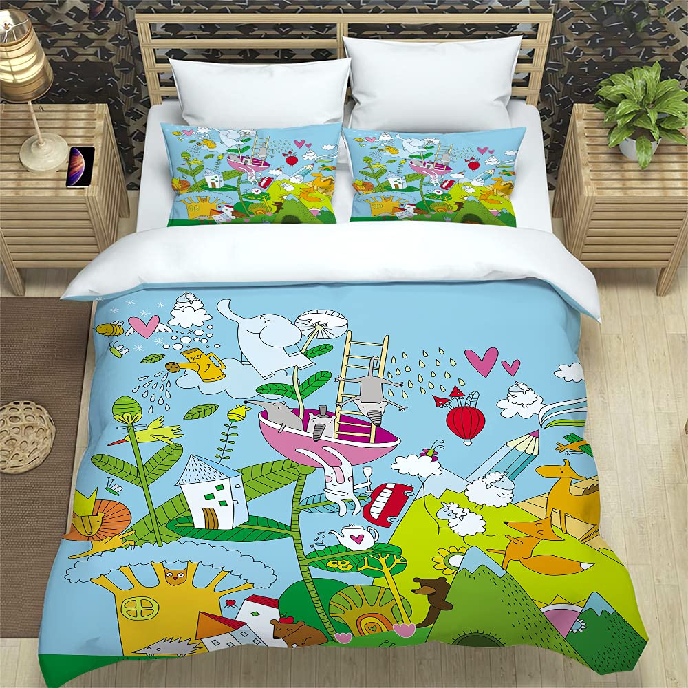 Housse de couette 240 x 260 bleu pour une chambre adulte cocooning et relaxante