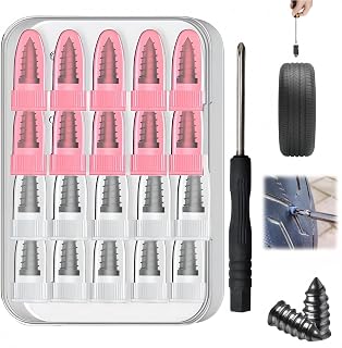 Tire Plug Screw Kit for Car, SUV & Truck - Durable Tire Repair with Screwdriver, Permanent On The Road Emergency Flat Tire Puncture Repair, Easy DIY Use, No Need to Take Off Tire (20pcs)