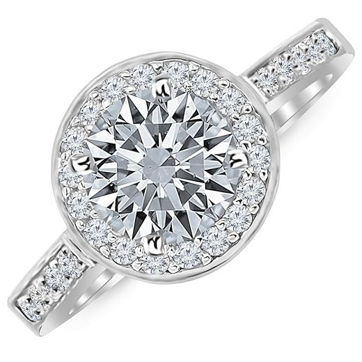 5.35 Carat IGI Certified t.w. Platinum Graduating Classic Halo Prong And Pave-set Round Round LAB GROWN Diamond Engagement Ring with a 5 Carat IGI Certified D-E Color VS1-VS2 Clarity Center Stone