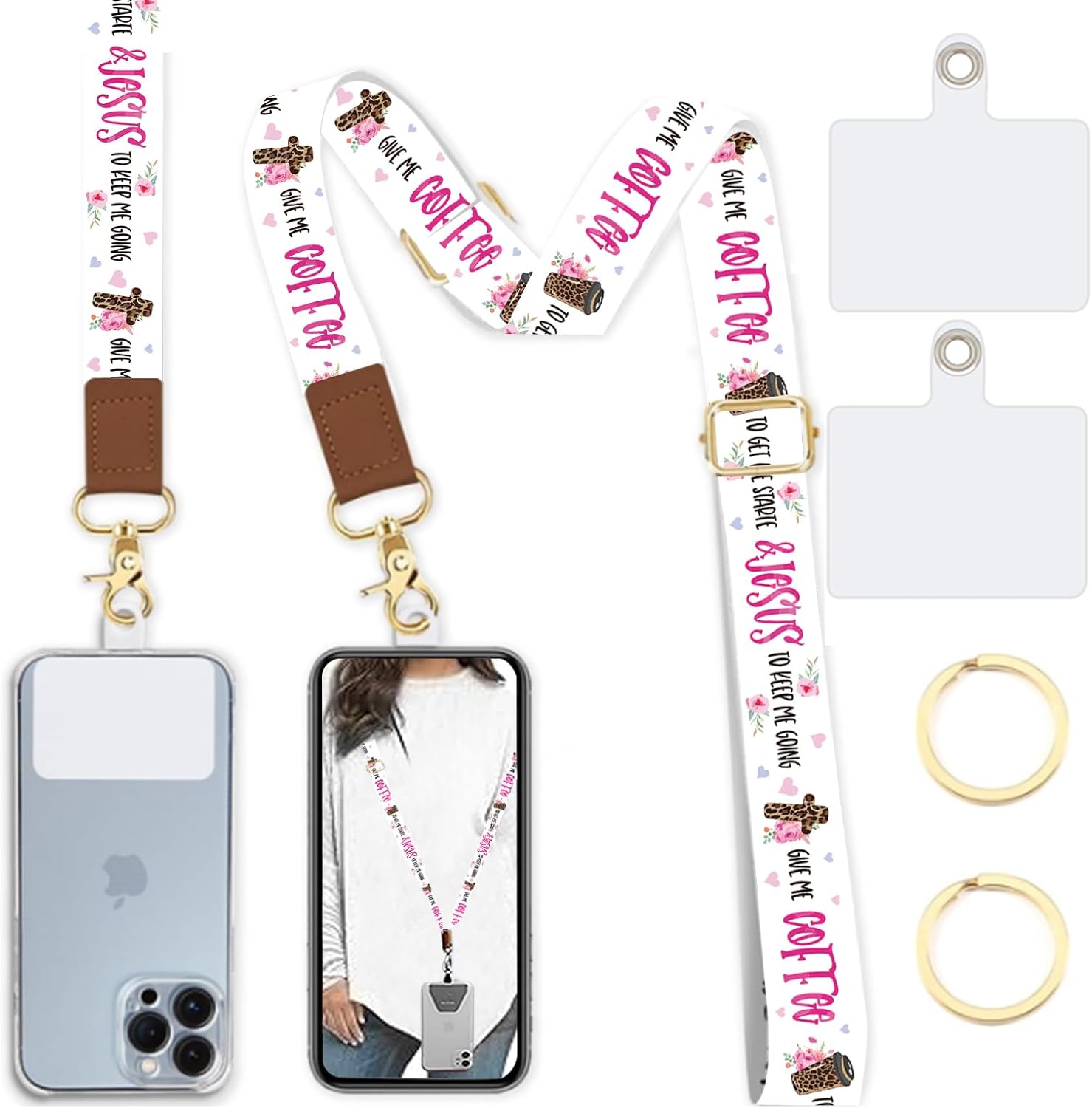 ABJFJE Crystal Phone Lanyard Crossbody & Wrist Strap Phone - View #12
