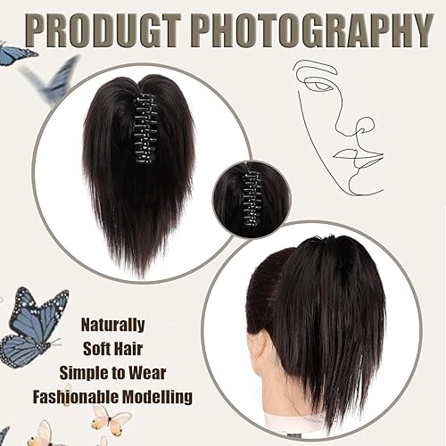 Miniatura 3 de ELIO Moño desordenado con clip de garra, moño ondulado y rizado para mujer, extensiones de cabello despeinado, moños de garra, extensiones de cola