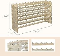 Vista 6 de ZENY Estante modular apilable para 72 botellas, soporte independiente para botellas de vino de 6 niveles, estantes de exhibición para cocina, bodega