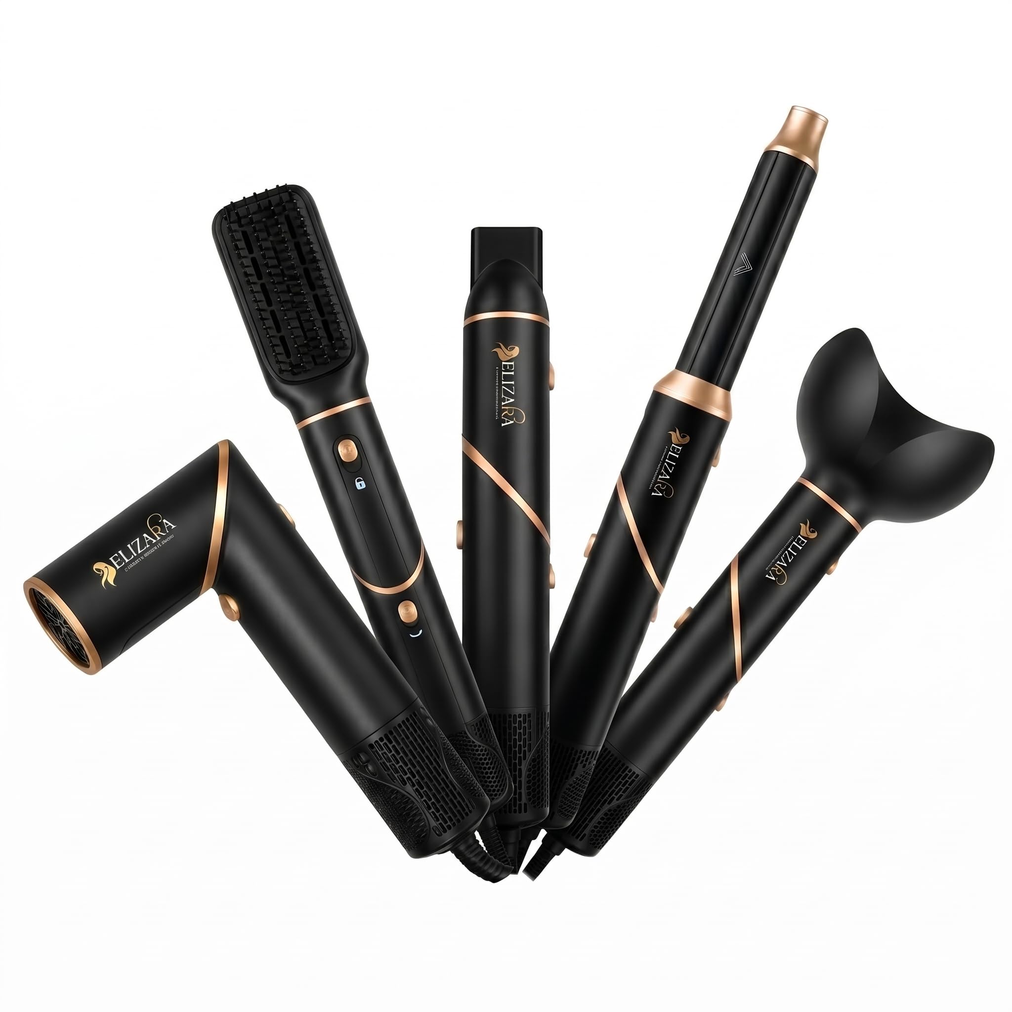 5-in-1 Hair Styler Tool – Multi-Function Hot Air Brush with Hair Dryer, Curling Wand, Straightener & Volumizer Attachments-image-39
