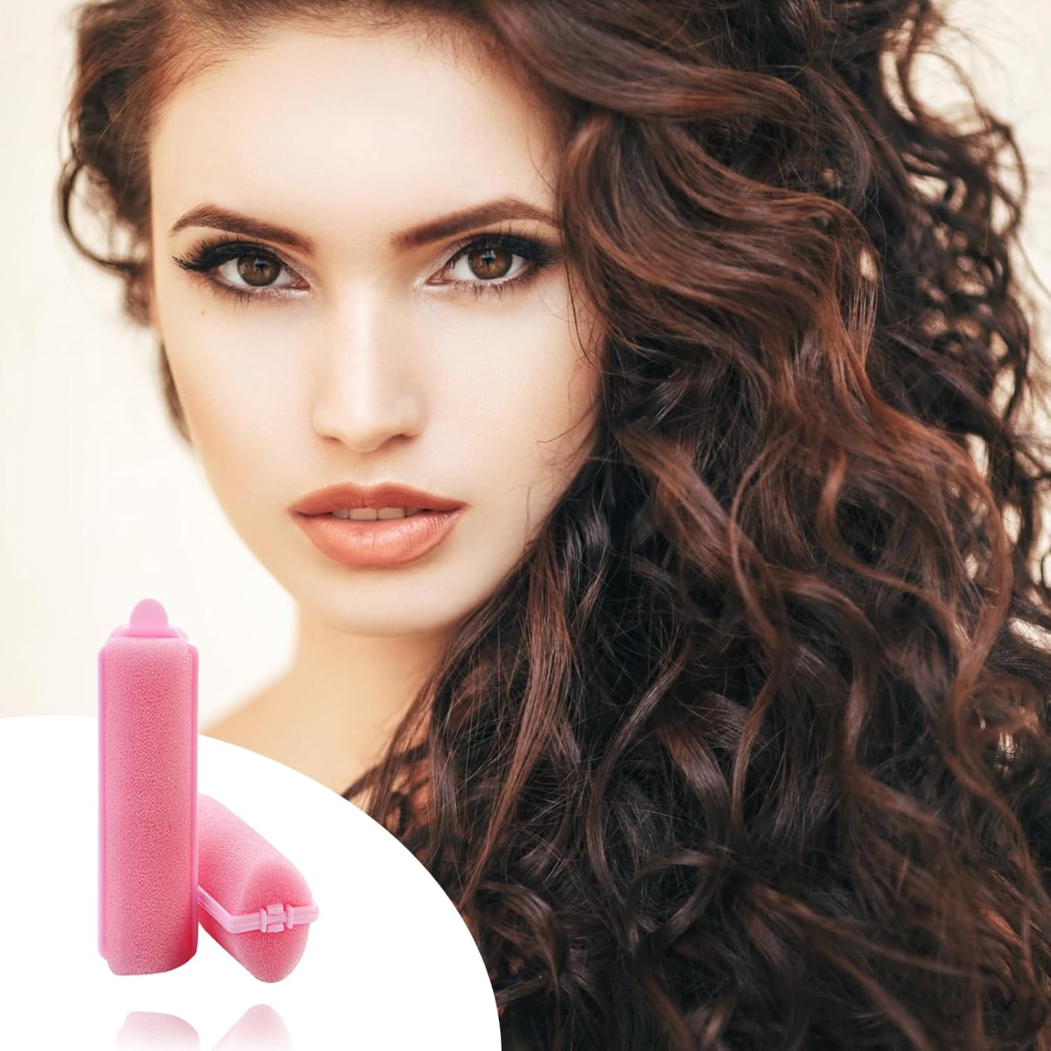 44 Pcs 0.59 Inch Foam Hair Roller Set with Rat Tail Combs, Pink Black image 2