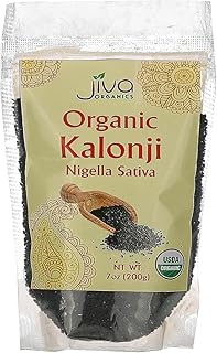 Jiva Organic Nigella Seeds 7 Ounce Bag - Kalonji Seeds, Whole Black Seed, Nigella Sativa, Black Cumin