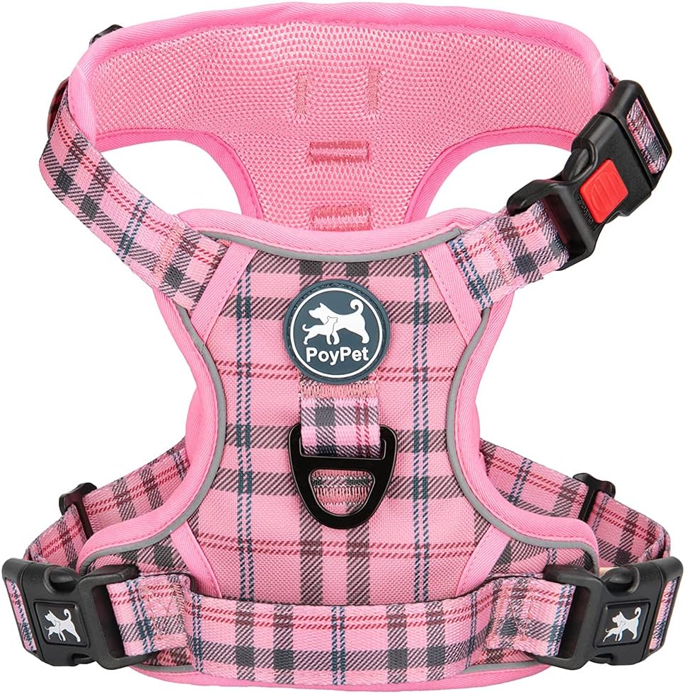 PoyPet No Pull Dog Harness, Reflective Adjustable No Choke Pet Vest with Fron...