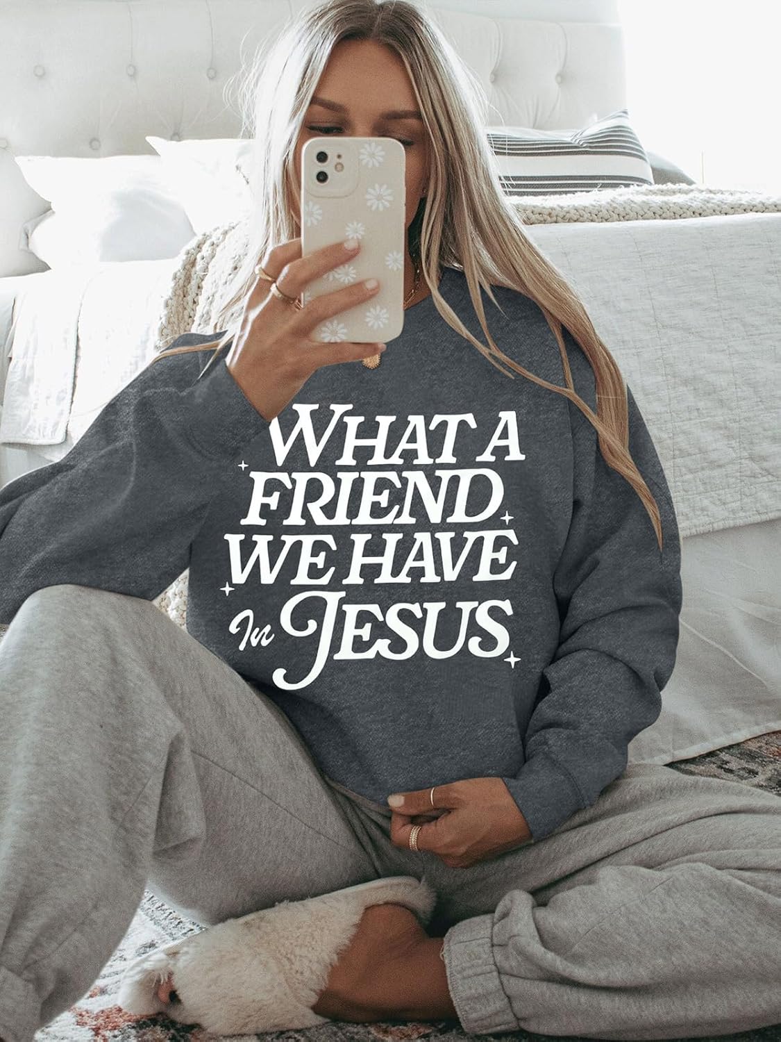 QLIPIN Christian Sweatshirts Women Jesus Sweatshirt: Religious Faith Shirts Bible Verse Inspirational Long Sleeve Top - Image 2