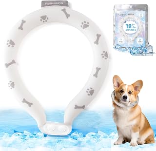 犬 クールネック 首冷やす ペット用 ネッククーラー 18℃凍結 クールリング 犬散歩 猫用 暑さ対策 ホワイト S