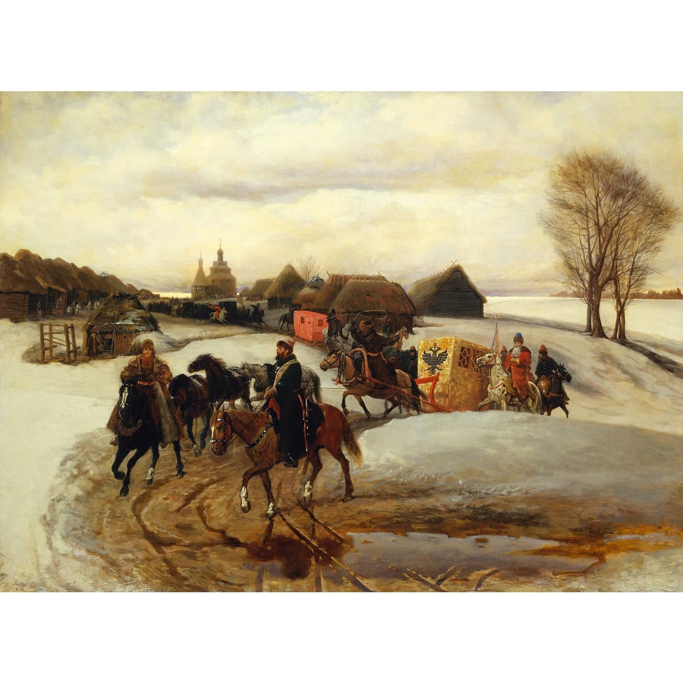 Impression giclée Le pèlerinage printanier de la tsarine toile 61x81 - 2