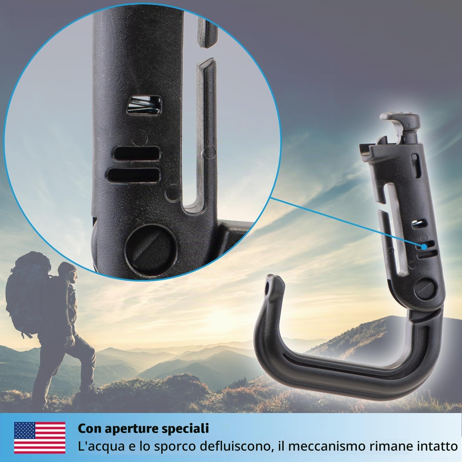 valonic 4 Pezzi D-ring Molle Tattico Cinghia Con Fibbia Di Chiusura Moschettone