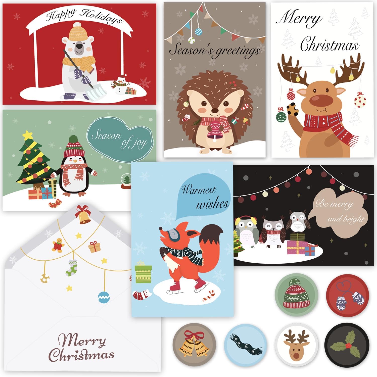 Escena De Invierno - Tarjeta De Navidad Vector De Stock Por
