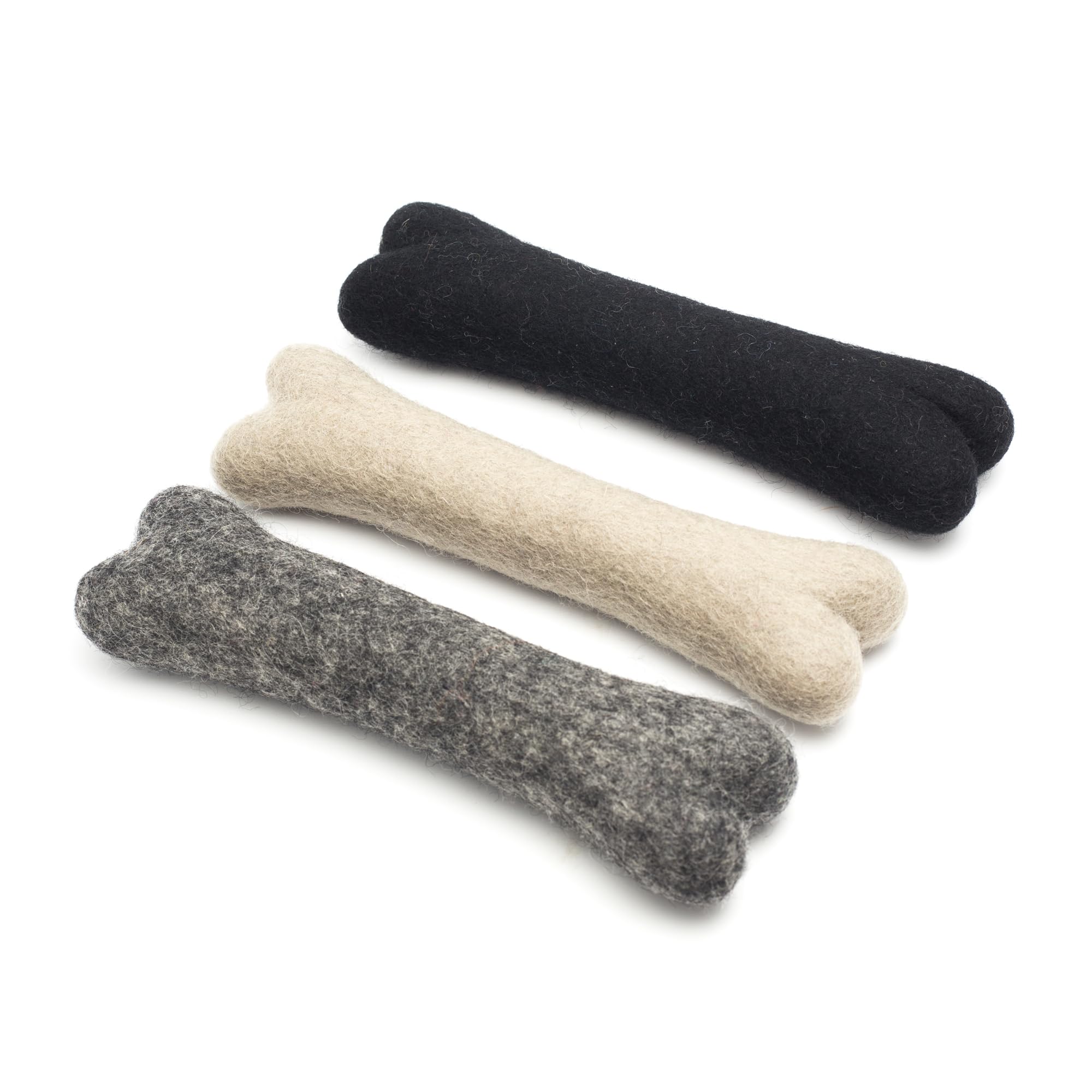 Glaciart One Felted Wool Dog Chew Bone (3 Pcs)| Durable Dog Chew Toy, Puppy Chew Toys for Teething & Dog Teeth Cleaning | Pet Toys Fetch Games & for