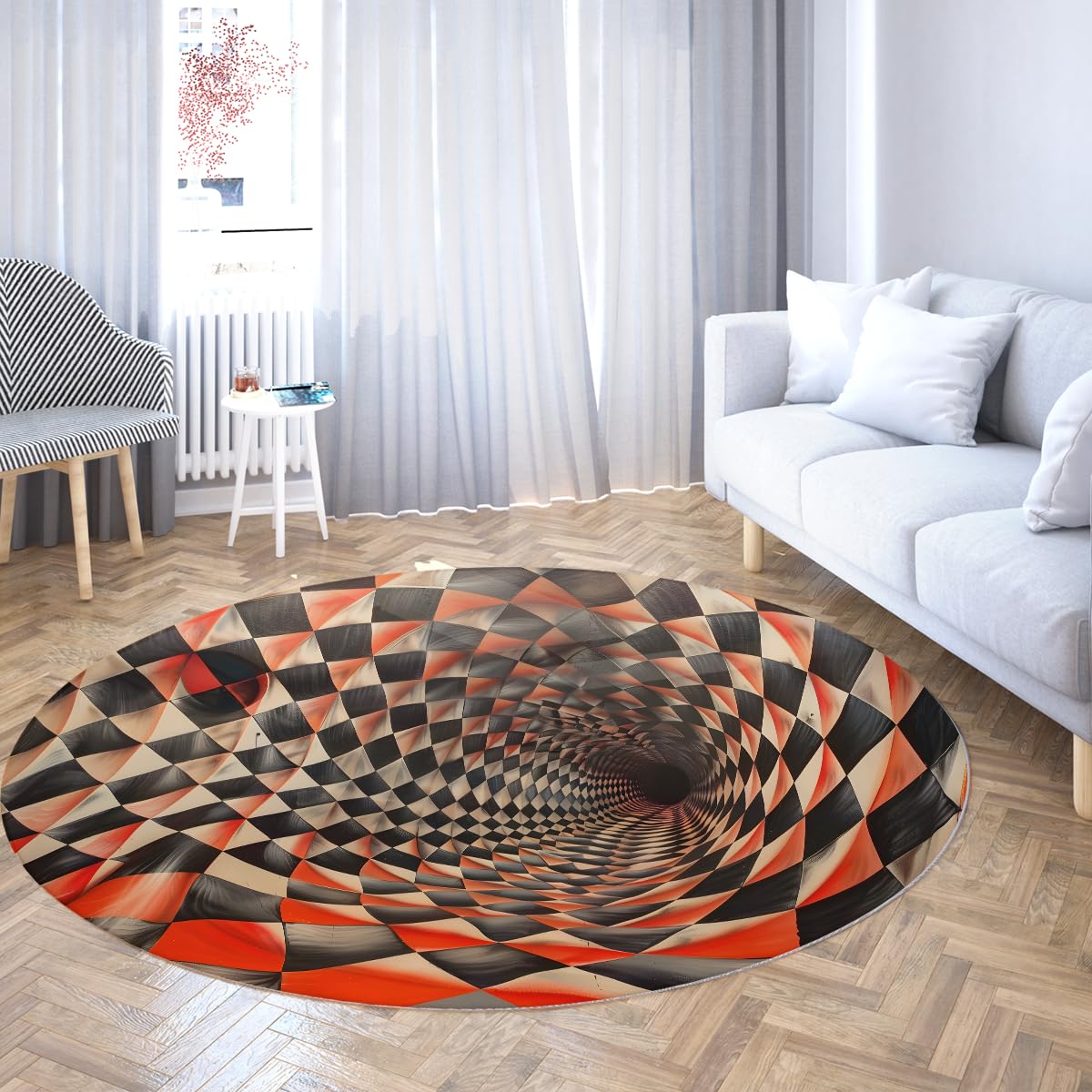 Tunel 3D iluzja okrągły dywan kreatywny dywan koło 160 cm
