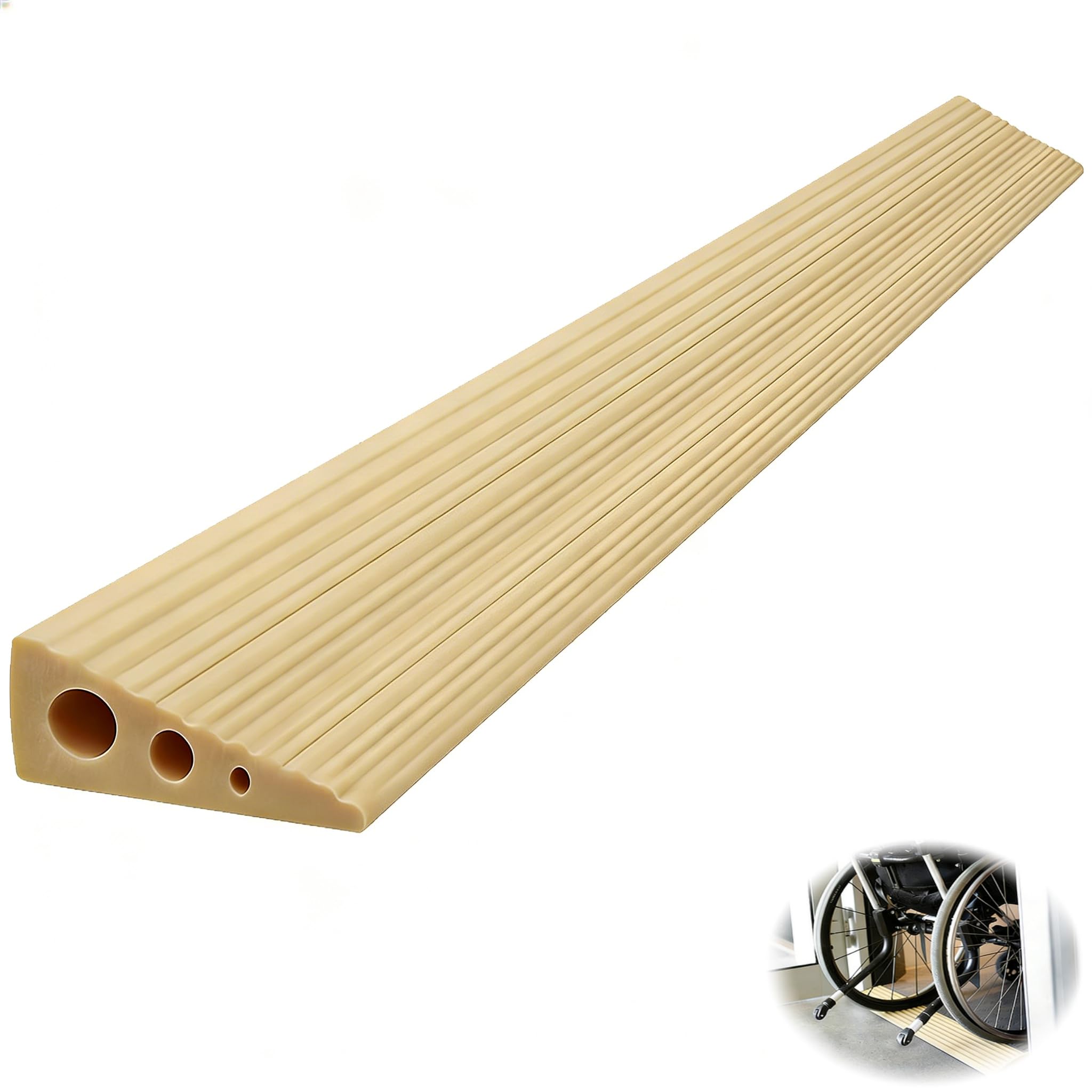 CUTIS Türschwellenrampe,Rollstuhlrampe, PVC Türschwellenrampe aus Naturgummi, Rampe Saugroboter,Schwellenrampe, Rampe Türschwelle,für Rollstuhl Rollator Saugroboter Kinderwagen