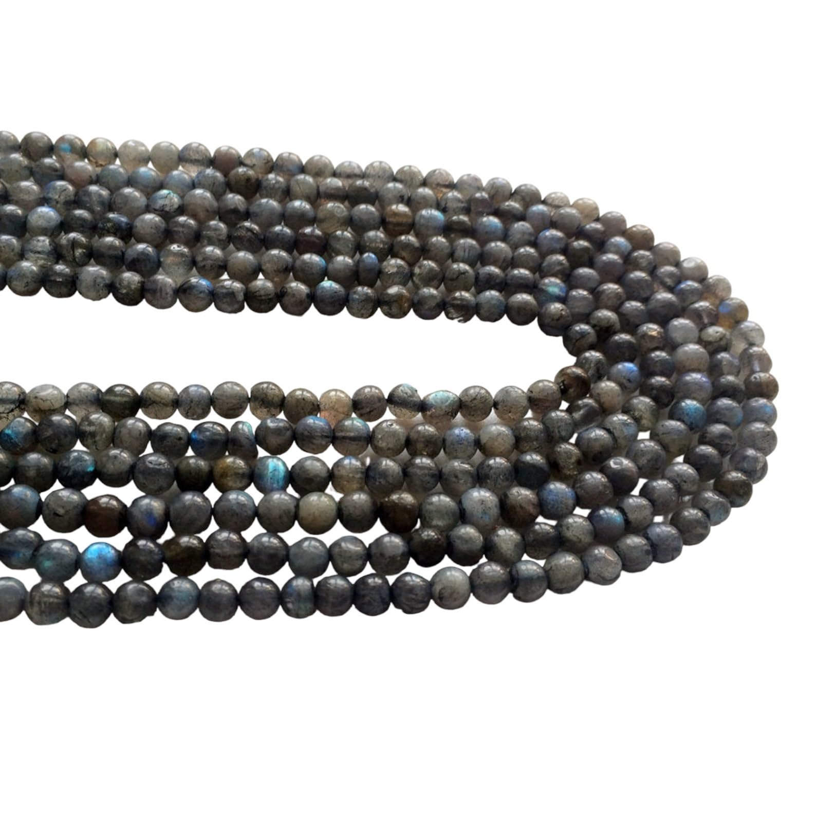 Labradorite perles 5mm de qualité gemme reflets bleus intenses pour bijoux