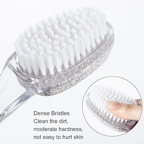 Miniatura 3 de 2 piezas de cepillo para piedra pómez para pies, removedor de callosidades, lima de pies grande con mango 2 en 1, adecuado para spa de pies