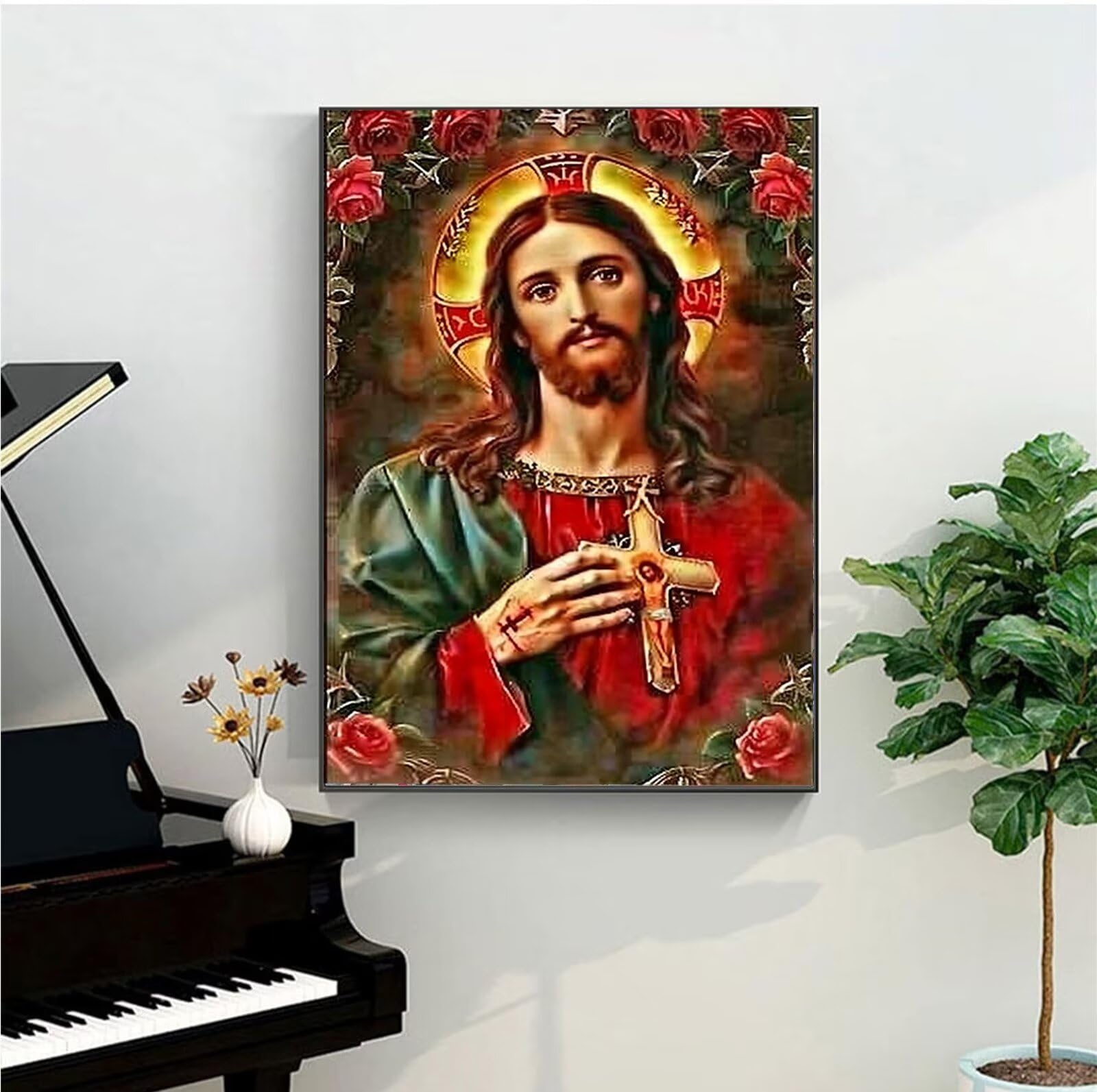 Malen Nach Zahlen Kit 'Jesus' Für Erwachsene – Inkl. Leinwand 30x40cm, Pinsel & Acrylfarbe, DIY Ostergeschenk