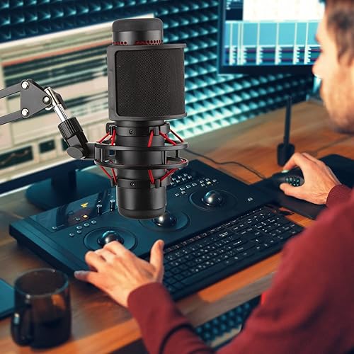 Miniatura 7 de Hyperx QuadCast S Pop Filter- Funda de micrófono para micrófono, accesorios de micrófono de espuma compatibles con HyperX QuadCast S Mic