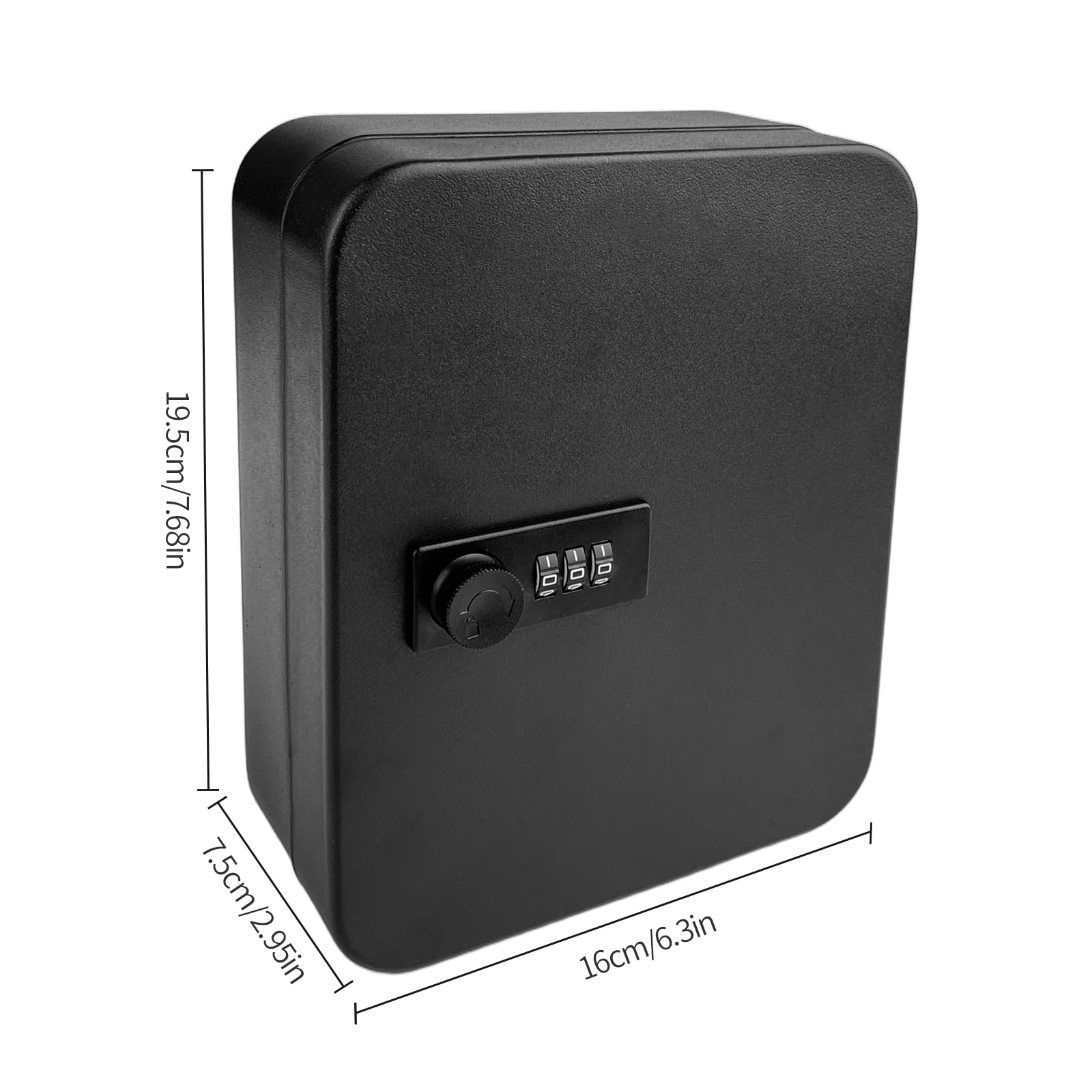 Caja de Seguridad para Llaves, Robusta de Metal, Caja Seguridad Llaves, 20 Dígitos Cerradura Combinación Cerradura Seguro Caja para Llave para Oficina, Casa, Garaje, Escuela, Negro