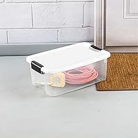 Vista 4 de Sterilite paquete de 6 cajas Ultra con pestillo, contenedores de almacenamiento con tapas, plástico transparente, 18 cuartos de galón - Contenedores