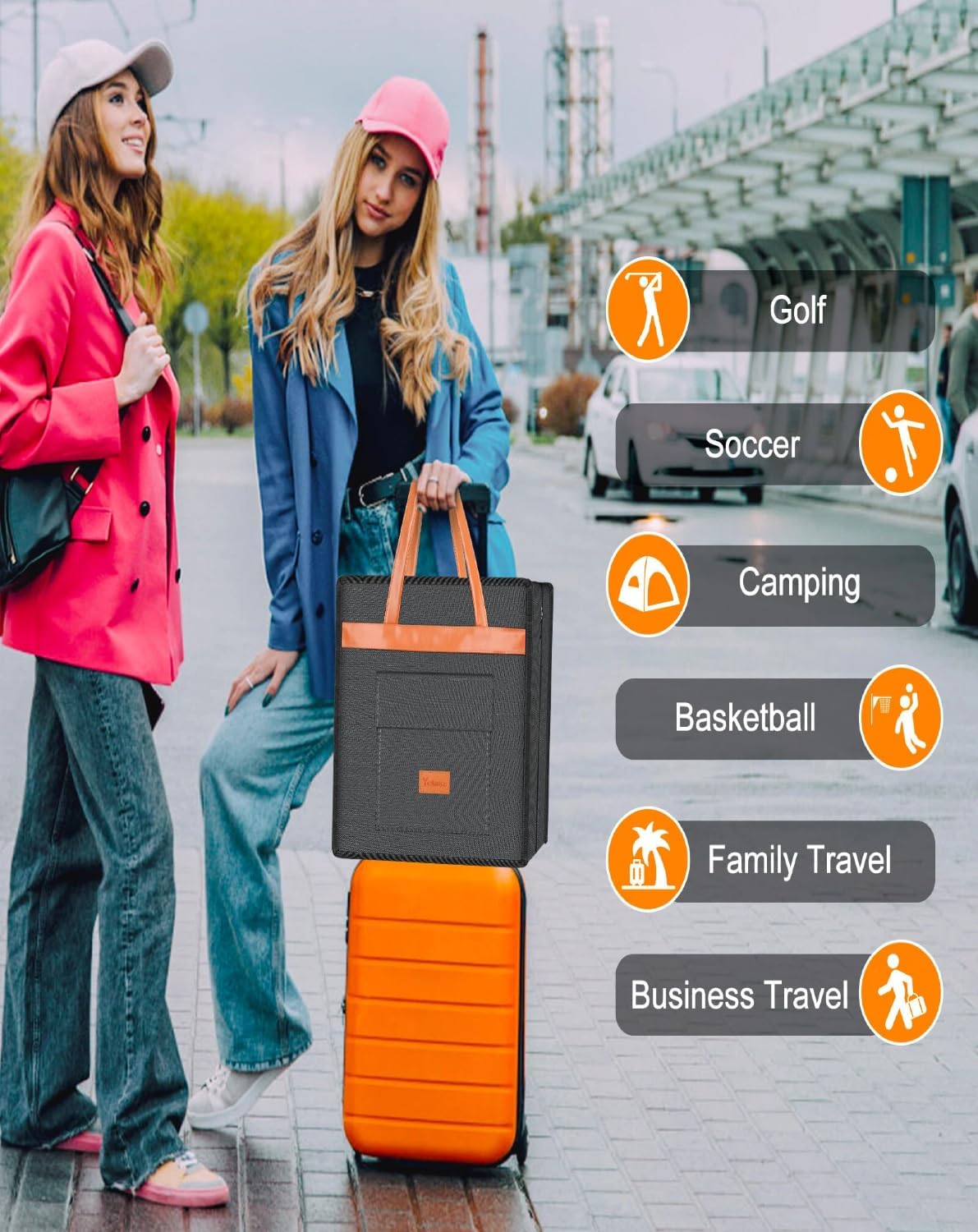 Yotako Shoe Bag for Travel with Leathers Handle-Portable Shoe Organizer with Pockets,3 in 1 Hanging Luggage Shoe Storage Bag,Travel Shoe Bag for Women Men Fit 6 PCS Shoes,Grey - Image 7