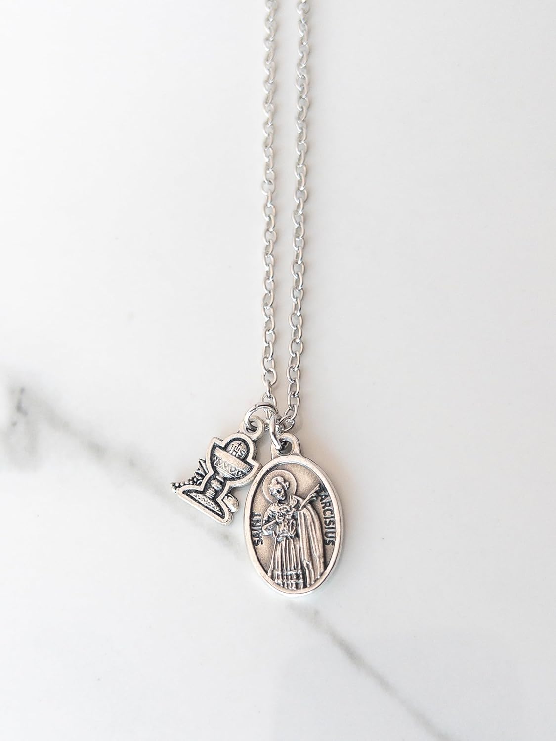 St Tarcisius Medal Necklace – Catholic Altar Server Gifts – Confirmation Jewelry for Boys or Girls