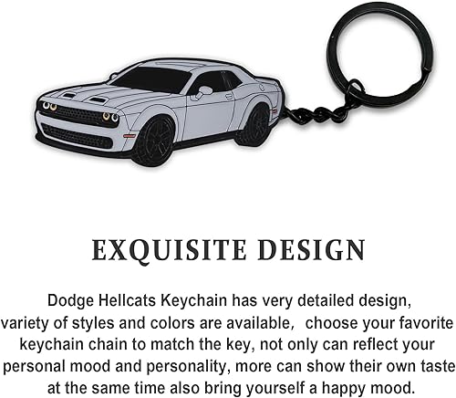 Miniatura 10 de Llavero para Dodge Challenger Hellcats Dakota Charger SRT Avenger Durango, accesorios Dodge Challenger 2015-2022