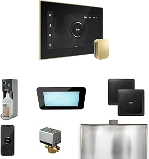 Mr Steam XDream Steam Shower Ctrl Pkg w/iSteamX Control and Steamhead in Black Satin Brass