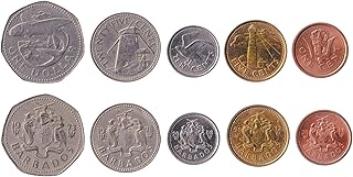 Barbados 5 Mixed Coins | 1 Cent to 1 Dollar | Barbadian Currency Since 1970