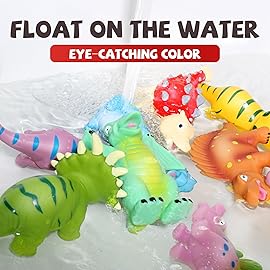 Hely Cancy Dinosaur Bath Toys for Toddler, No Hole Baby Bathtub Shower Water Pool Toys