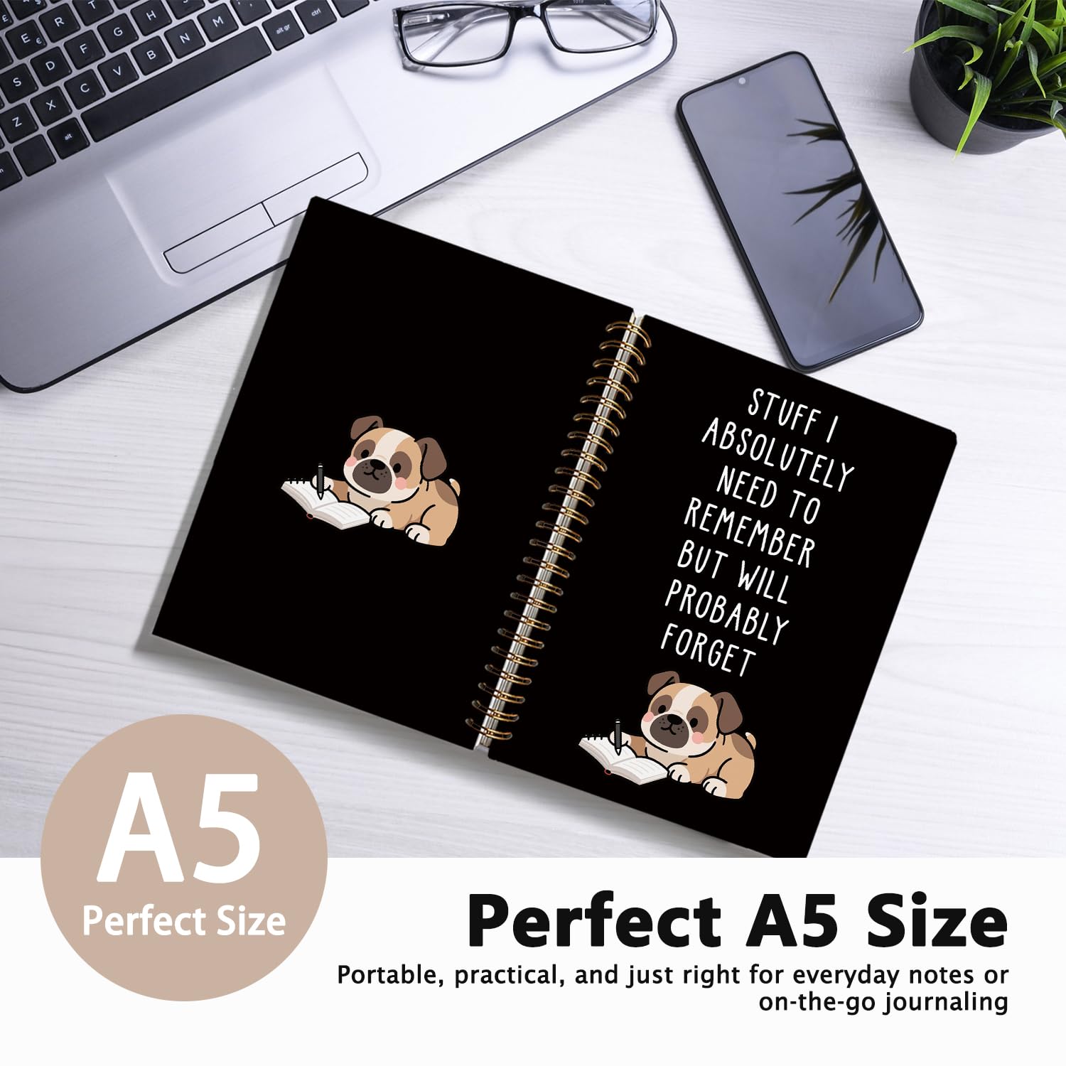 Divertido cuaderno de perro boxer, regalos para mujeres y hombres, regalos para amantes de los perros boxeadores, regalos divertidos para compañeros de trabajo, cuaderno de espiral de tapa dura