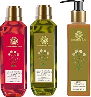 Forest Essentials Ayurvedic Herb Enriched Head Massage Oil Japapatti &amp; Forest Essentials Hair Cleanser Japapatti &amp; Forest ...