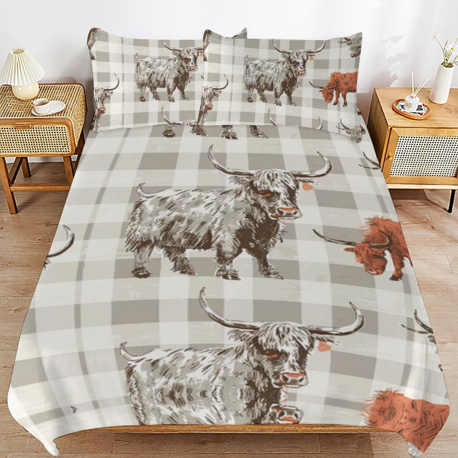 Parure de lit vache housse de couette anti-plis pour un lit enfant impeccable