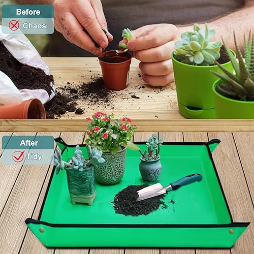 Miniatura 5 de Kynup Herramientas de jardín, regalo de jardinería de 7 piezas para mujeres, hombres, juego de herramientas de mano de jardinería con acero