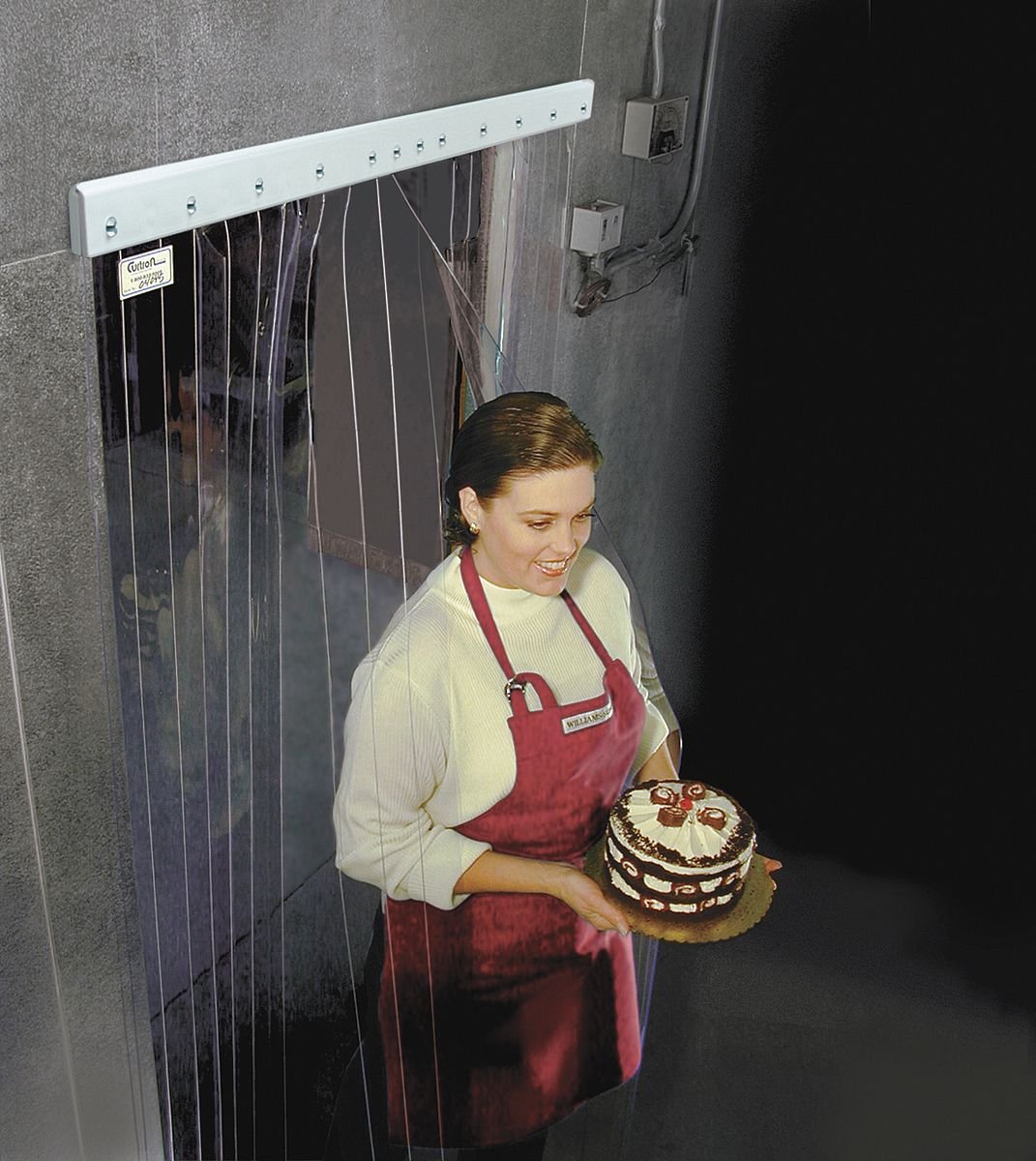 Cooler/Freezer Strip Door, Rnfrcd, 7ftH