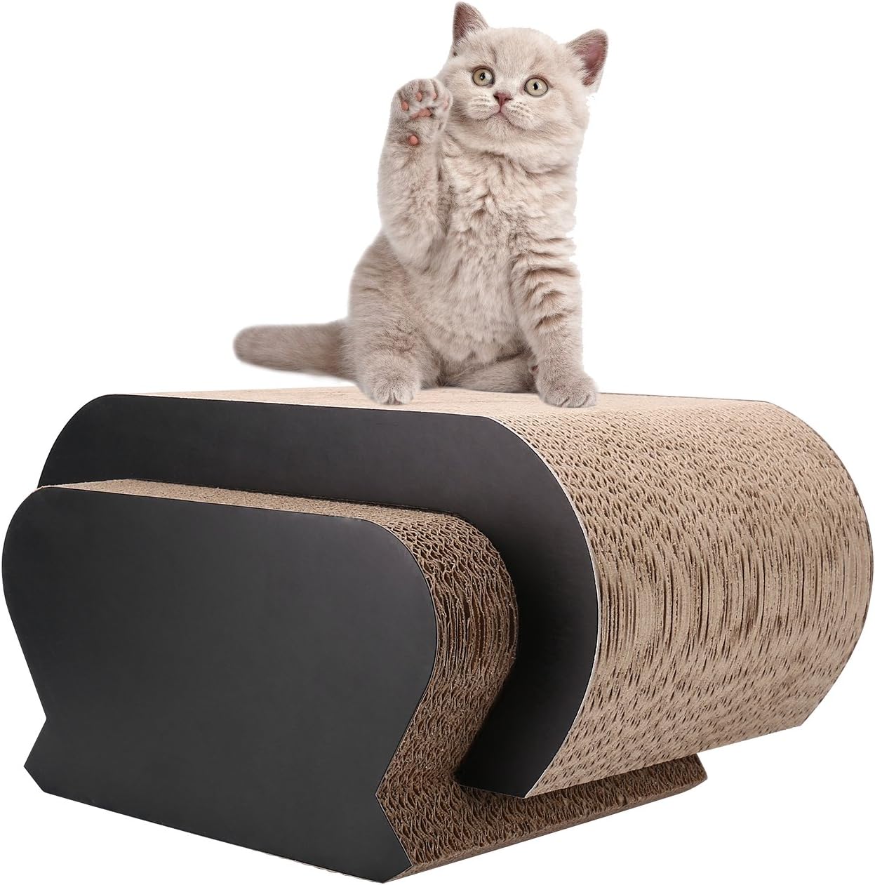CamRom Ultimate Cat Scratcher Lounge for Multi-Activity Kitty [Superior Cardboard & Recycled Materials]