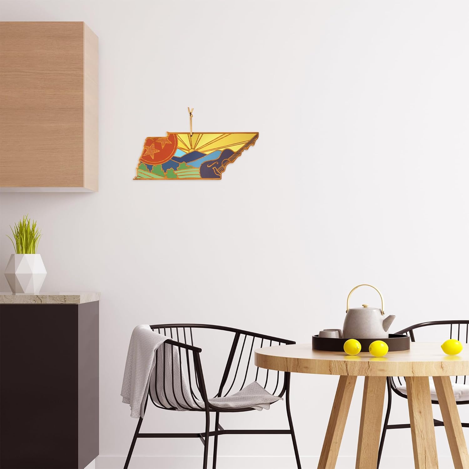 Totally Bamboo Tennessee State Shaped Cutting Board and Charcuterie Serving Platter with Artwork by Summer Stokes, Includes Hang Tie for Wall Display - Image 4