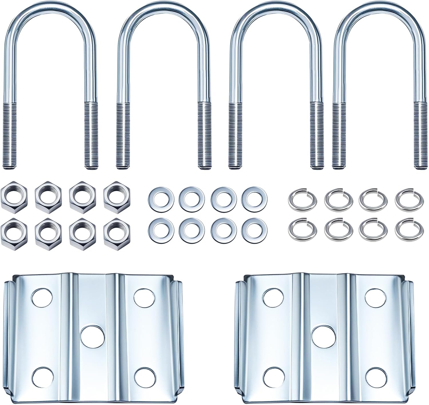 2 3/8 Inch Trailer Axle U Bolt Kit for 3500lbs 2-3/8" Round Axle 1-3/4" Leaf Springs, 6-1/4" Long, 1/2” Diameter 1 Set