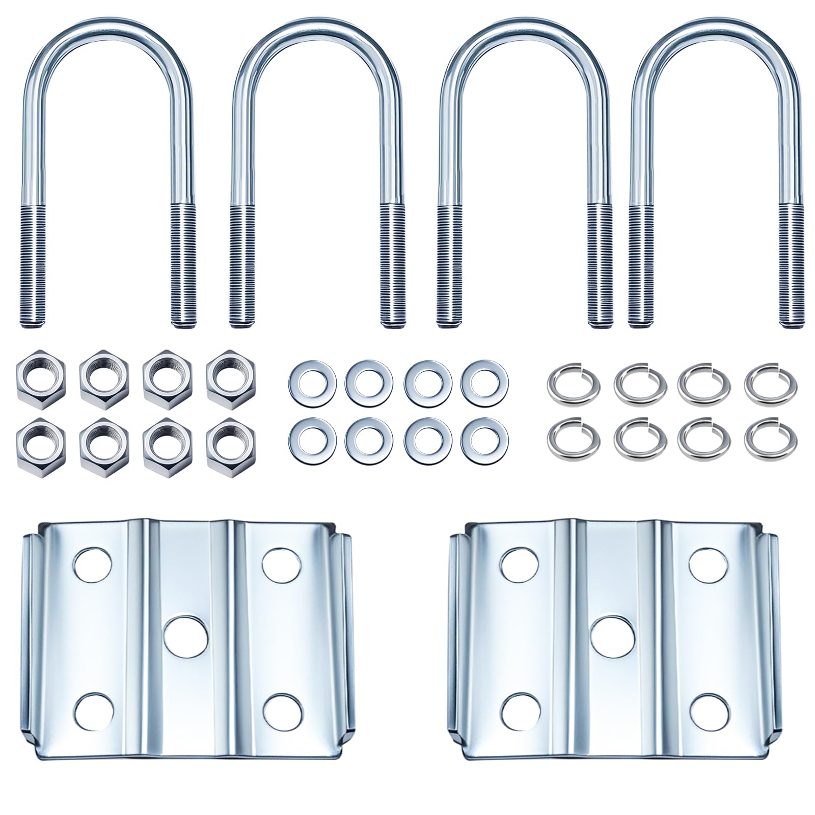 LUXTRKSTO 2 3/8 Inch Trailer Axle U Bolt Kit for 3500lbs 2-3/8" Round Axle 1-3/4" Leaf Springs, 6-1/4" Long, 1/2” Diameter 1 Set