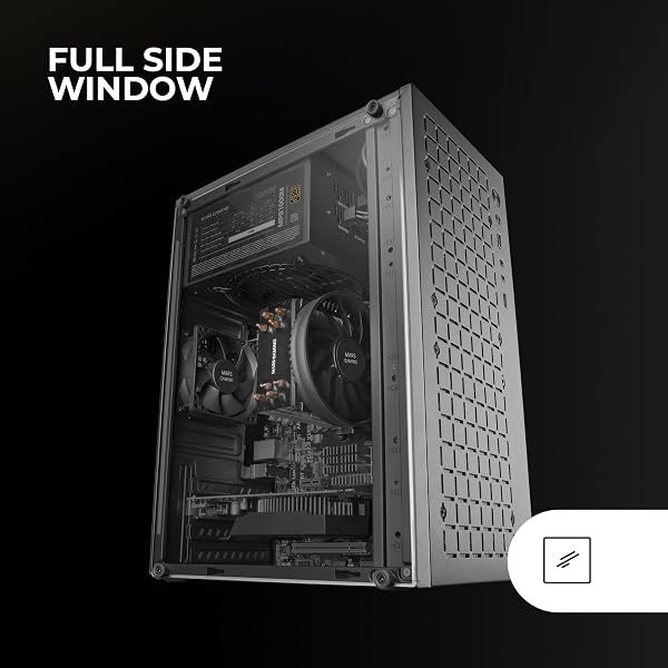 Mars Gaming MC-1000, Caja Compacta MicroATX, Diseño Frontal Metal-Mesh, Ventana Lateral Completa, 1x Ventilador Ulta-Silencioso FDB 80mm, Negro - 4