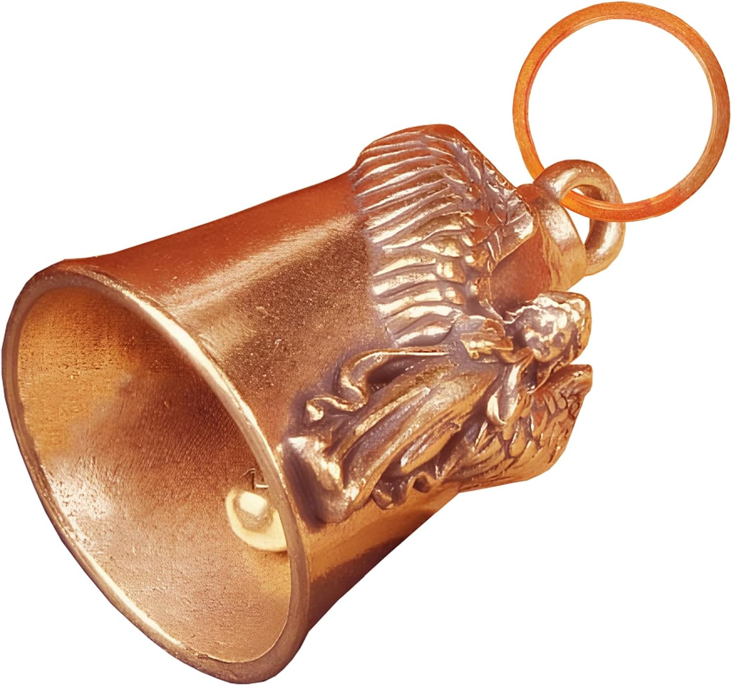 Solid Brass Guardian Angel Motorcycle Bell with Angel Praying Wings Design for Biker Ride Safe Good Luck & Protection – Gremlin Bell Keychain Gift for Riders Men Women - Image 8