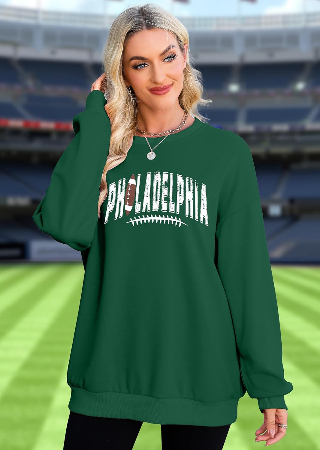 SFHFY Football Sweatshirt Women: Oversized Game Day Lightweight Shirt Football Team Fan Pullover Rugby Top - Image 4