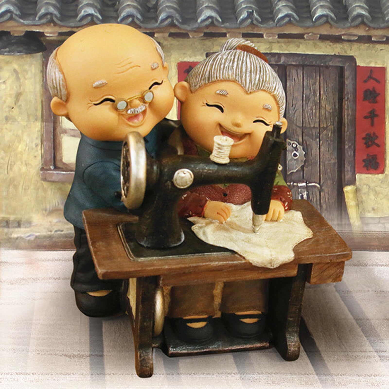 Figurina Coppia Anziani Dolci per Decorazioni per la casa romantiche e Regali Nozze Statue in Miniatura Vecchie Coppie sposate Decorazione Romantica