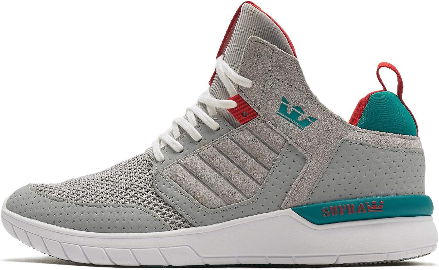 Supra Mens Method Lt. Grey Teal White Shoes Size 9