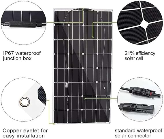 1Pcs300W لوحة للطاقة الشمسية كيت، 600 W1200W أحادية البلورية شاحن البطارية الشمسية مع وحدة تحكم 40 A للمنزل، RV، قافلة، قارب، 600 W