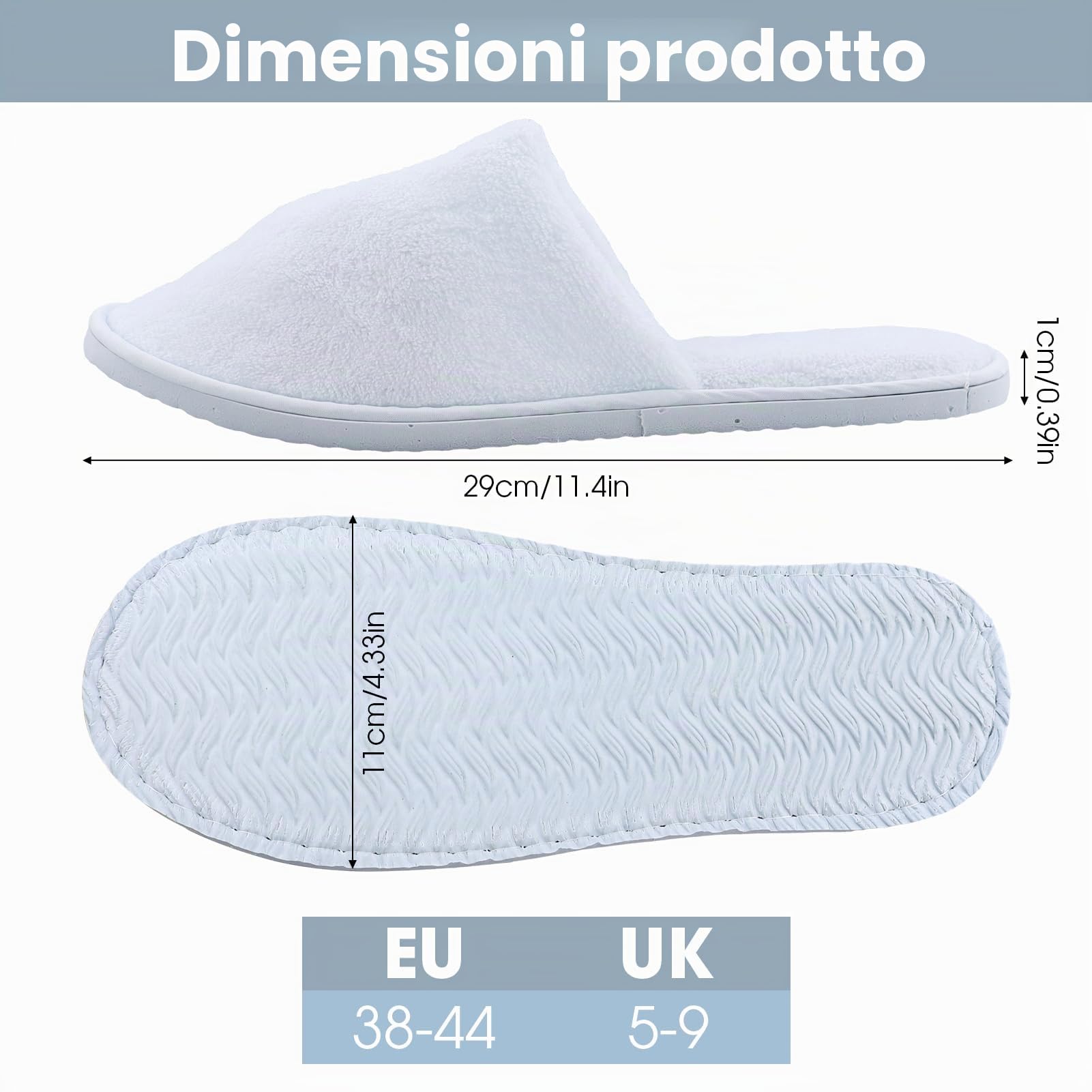 4 Paia Ciabatte Monouso per Hotel e Ospiti in Coral Velvet, Pantofole Punta Chiuse per Casa, Spa, Bagno, Uomini e Donne, Travel Home