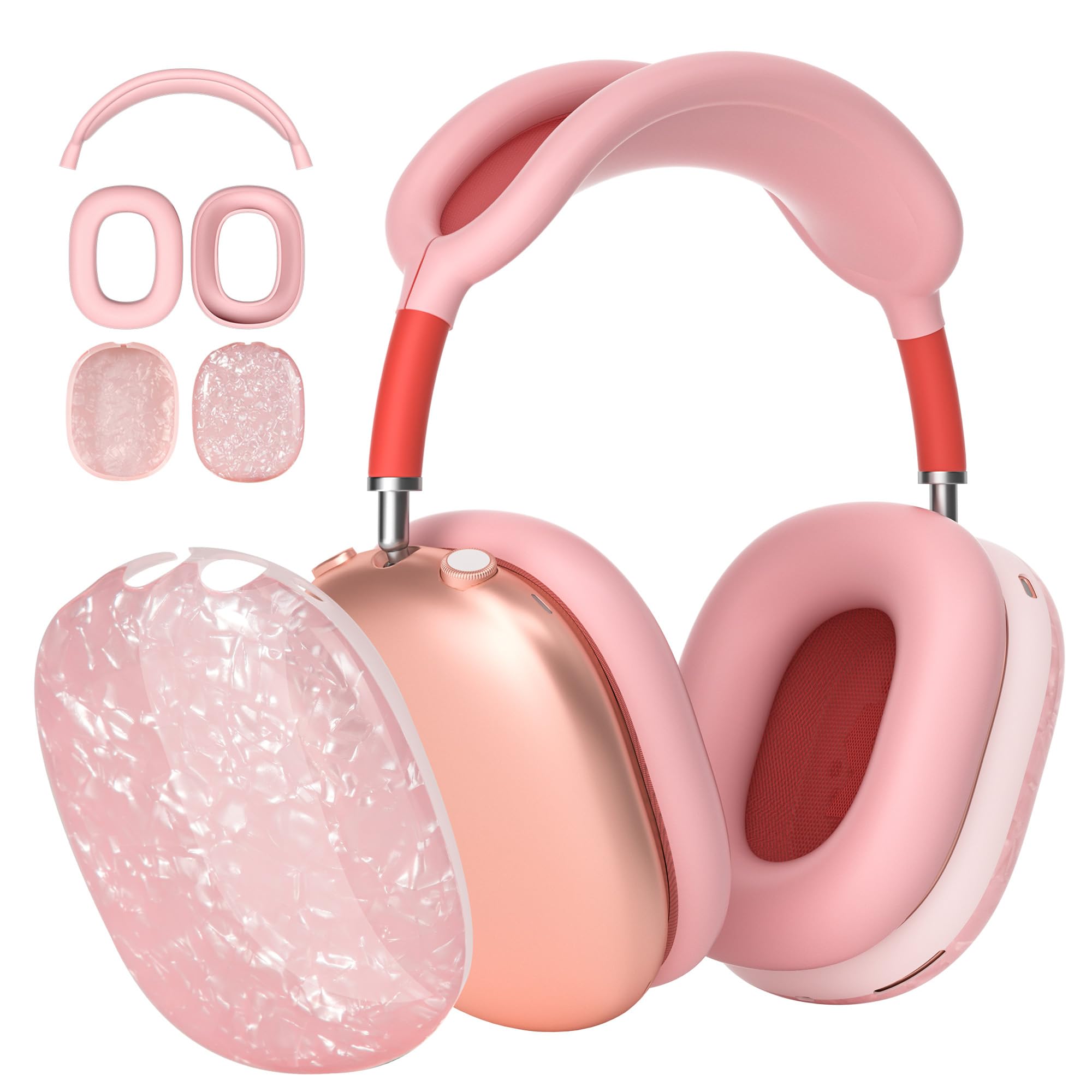Case Cover for AirPods Max Headphones,AHBTEYM TPU Ear Cups Case/Ear Pads/Headband Silicone Cover Compatible with Apple AirPod Max Accessories