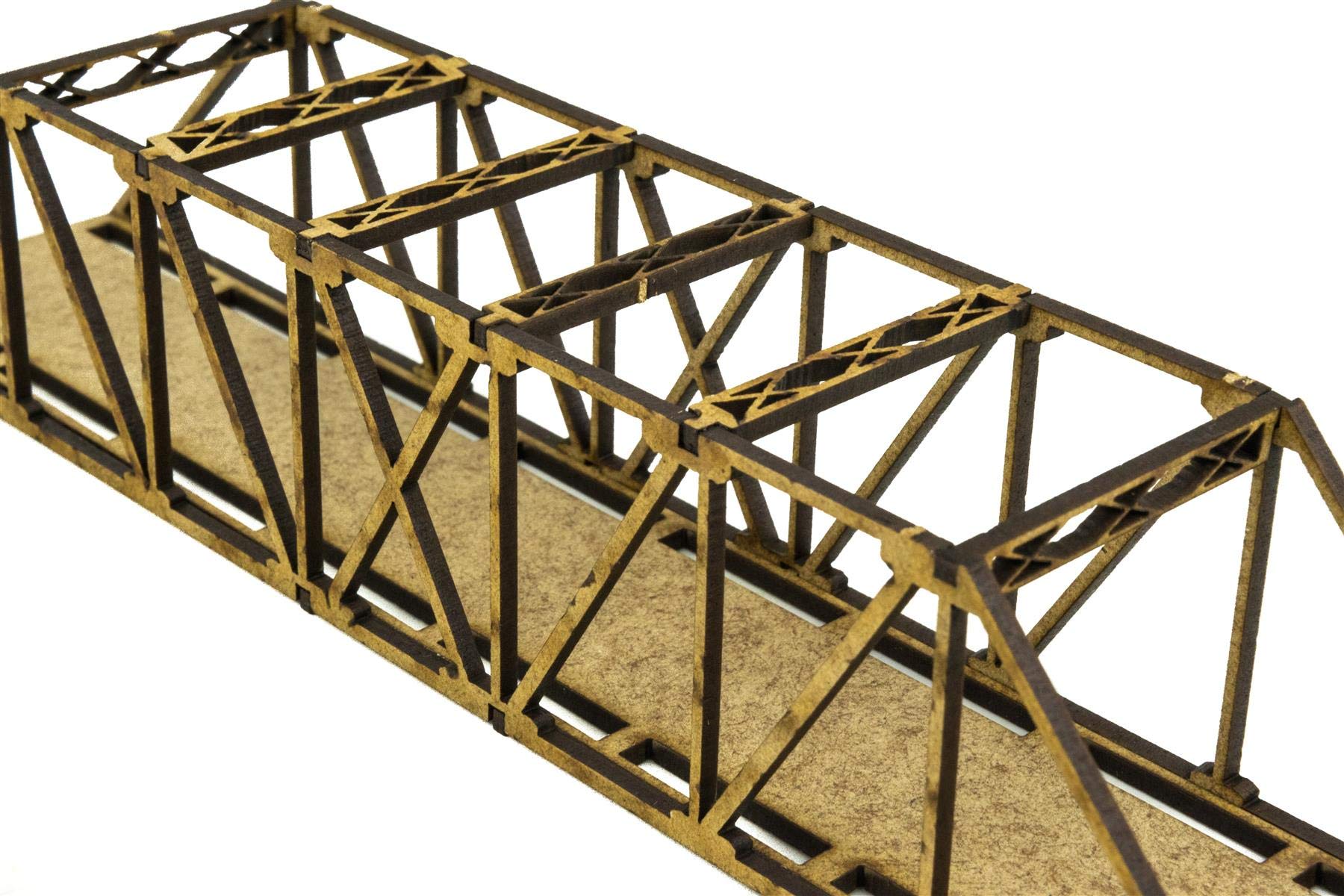 Puente De Ferrocarril Truss TOMIX N Gauge - Línea Única, 280 Mm, Verde, Con Patas De Policarbonato