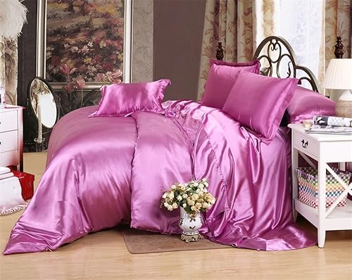 Miniatura 2 de Opulence Bedding Lujosa cama de satén sedoso ultrasuave de 4 piezas equipada con juego de edredón Cal-King, azul rey